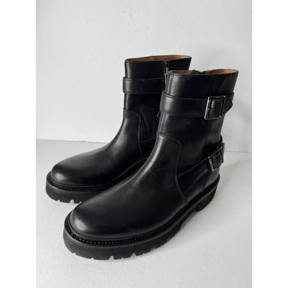 NEW GRENSON Natasha Buckled Leather Black Ankle Boots UK 7 US 9.5 - Picture 3 of 6